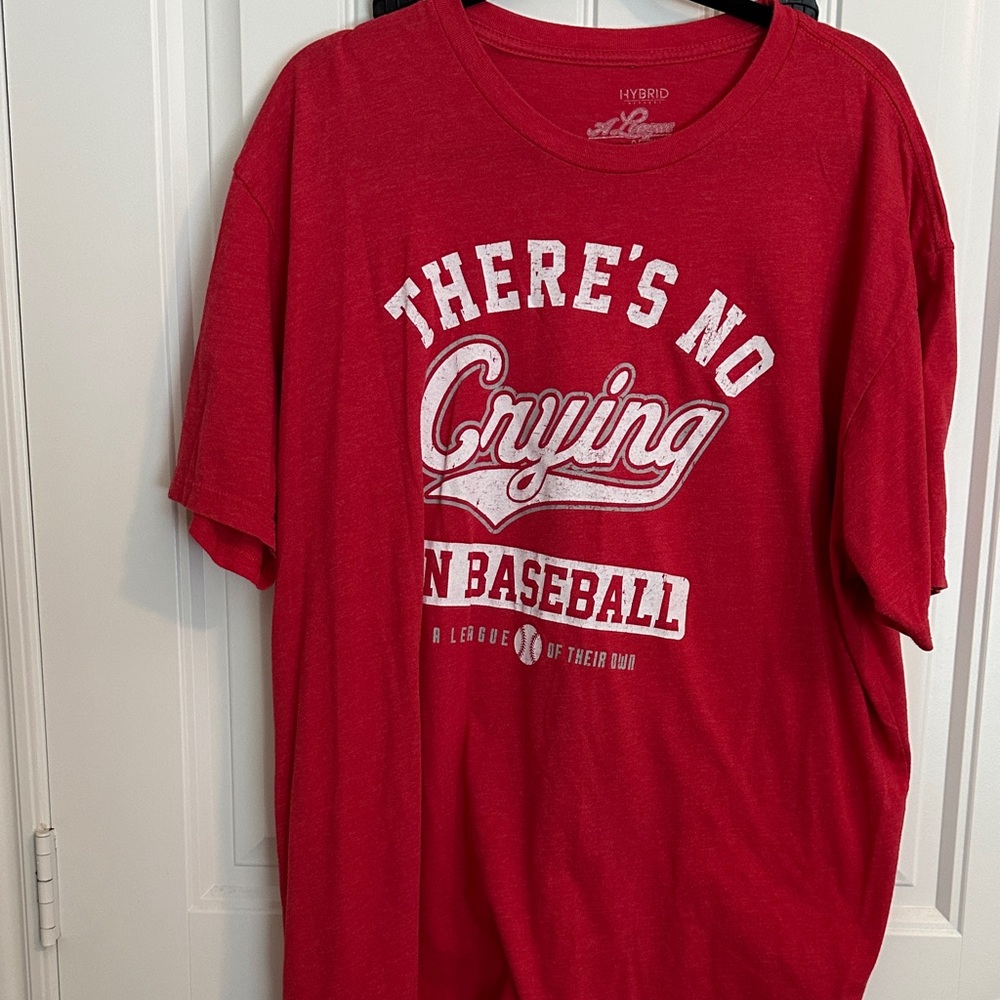 Hybrid Apparel Red Baseball T-Shirt